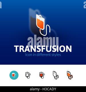 Icona di trasfusione in stile differente Illustrazione Vettoriale