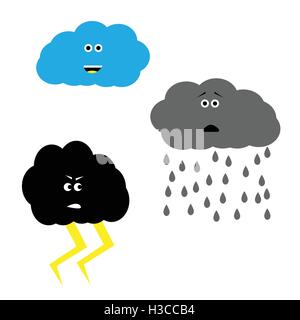 Meteo nuvole di set di caratteri Illustrazione Vettoriale