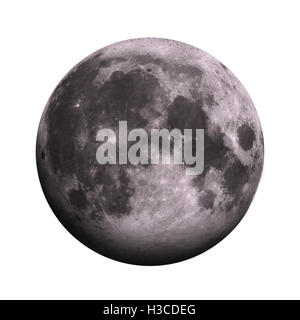 Sistema solare - Luna. Pianeta isolato su sfondo bianco. Gli elementi di questa immagine fornita dalla NASA Foto Stock