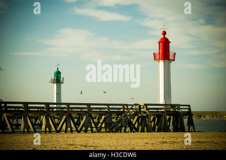 Fari di Trouville-sur-Mer, Normandia, Francia Foto Stock