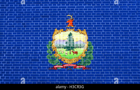 Vermonter bandiera ufficiale, il simbolo. American elemento patriottico. Stati Uniti d'America banner. Stati Uniti d'America lo sfondo. Foto Stock