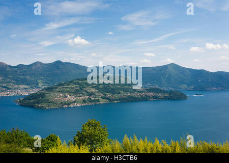 Paesaggio di Monte Isola isola nel nord Italia Foto Stock