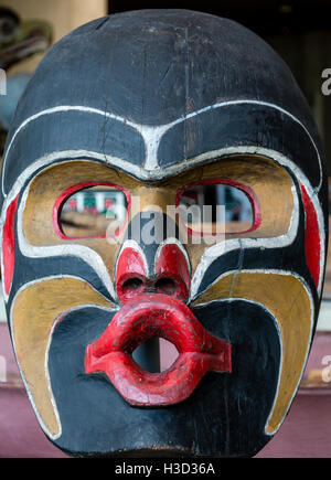 Inuit maschera Totem in Vancouver Foto Stock