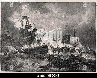 La battaglia di Camperdown, 1797 Foto Stock