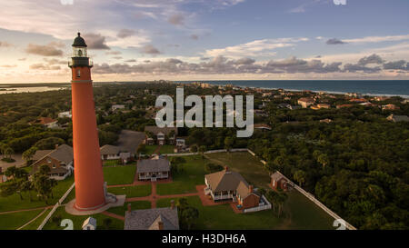 Fotografia aerea del faro durante il tramonto in Daytona Beach Florida Foto Stock