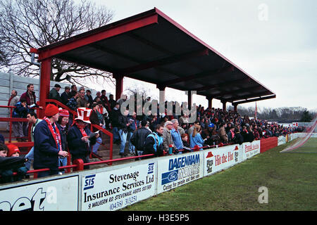Modo Broadhall, casa di Stevenage Borough FC (Hertfordshire), raffigurato nel marzo 1996 Foto Stock