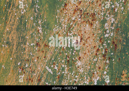 Grunge texture di metallo verde ruggine, vernice, sfondo Foto Stock
