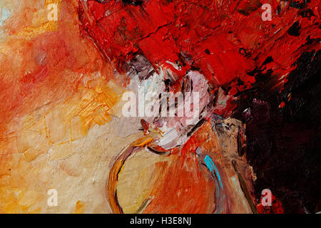 Un olio colorato texture di vernice closeup , bella tecnica di sfondo Foto Stock