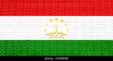 Tajikistani nazionale bandiera ufficiale. Simbolo patriottico, banner, elemento dello sfondo. Dimensioni precise. Le dimensioni corrette, colori. Foto Stock