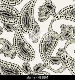 Tradizionali elementi asiatici Paisley Illustrazione Vettoriale