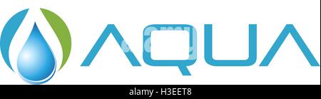 Aqua concetto del logo. Illustrazione Vettoriale