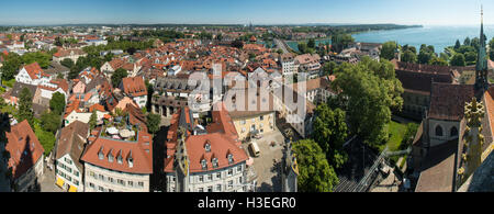 Vista di Konstanz dal Minster Tower, Konstanz, Baden-Württemberg, Germania Foto Stock