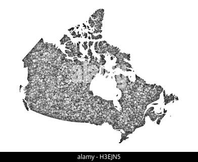 Mappa del Canada sui semi di papavero Foto Stock