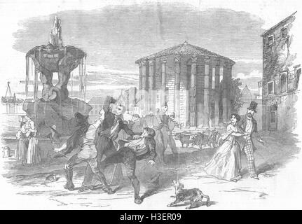 Scena Italia, Roma 1849. Illustrated London News Foto Stock