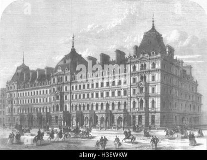 Londra nuovi edifici in Grosvenor-Place 1868. Illustrated London News Foto Stock