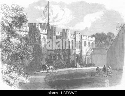 In Galles il Castello di Cardiff 1868. Illustrated London News Foto Stock