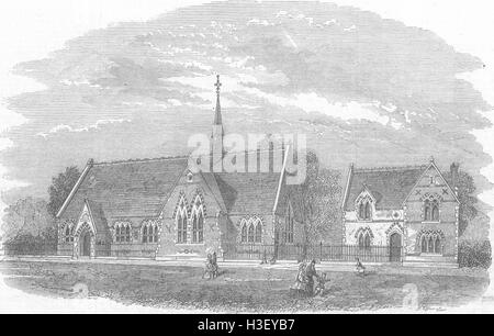 LANCS Nuovo Wesleyan scuole a Blackburn Lancashire 1862. Illustrated London News Foto Stock