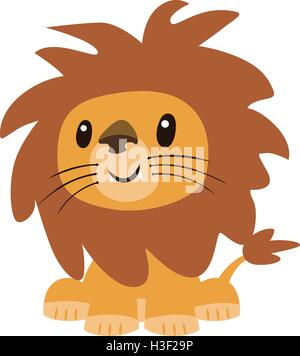 Carino Lion vettore Cartoon character design Illustrazione Vettoriale