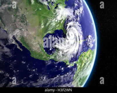 Disastroso uragano Matthew visto dallo spazio. 3D'illustrazione. Gli elementi di questa immagine fornita dalla NASA Foto Stock