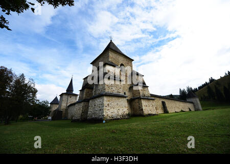 La fortificata Monastero Sucevita in Moldavia, Romania. Foto Stock