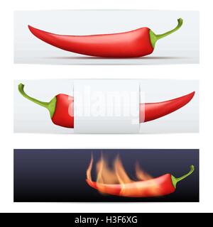 Hot Pepper pattern banner alimentare Illustrazione Vettoriale