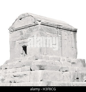 In iran pasargad il vecchio tempio di costruzione e di grave colonna Foto Stock