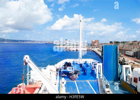 Calabria. Villa San Giovanni porto sullo stretto di Messina Foto Stock