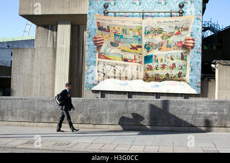 Cartoon giornale murale Galleria Haywood Waterloo Foto Stock