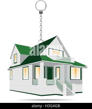 Illustrazione Vettoriale di casa come un portachiavi Illustrazione Vettoriale