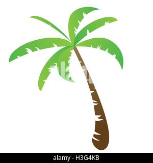 Vettore di divertenti Palm tree isolato su bianco Illustrazione Vettoriale