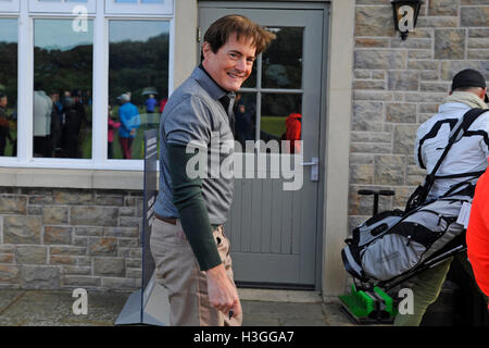 St Andrews, Scotland, Regno Unito, 08, ottobre 2016. Leader americane attore Kyle MacLachlan all'inizio del suo terzo turno nel Alfred Dunhill Links Championship, Credito: Ken Jack / Alamy Live News Foto Stock