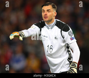 Hampden Park, Glasgow, Scozia. 08 ott 2016. Coppa del Mondo FIFA Football di qualifica. La Scozia contro la Lituania. Ernestas Setkus Credito: Azione Sport Plus/Alamy Live News Foto Stock