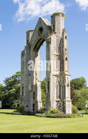 La rovina del cavaliere del gate, Walsingham Abbey, Little Walsingham, Norfolk, Inghilterra, Regno Unito Foto Stock