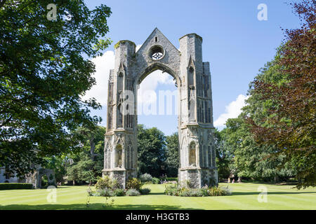 La rovina del cavaliere del gate, Walsingham Abbey, Little Walsingham, Norfolk, Inghilterra, Regno Unito Foto Stock