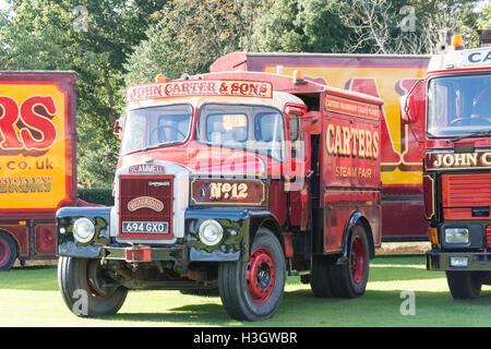 Vintage Scammell carrello a carradori Vintage Fair vapore, il verde, Englefield Green, Surrey, England, Regno Unito Foto Stock