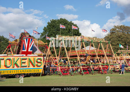 Vintage carradori fiera del vapore sul verde, Englefield Green, Surrey, England, Regno Unito Foto Stock