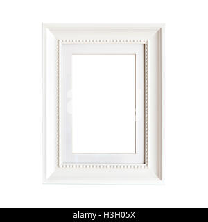 Immagine di un mockup scena ornato cornice bianca. Isolato Foto Stock