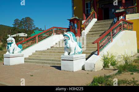 Tempio buddista in Verhne-Beryozovsky Datsan Ulan-Ude città. Repubblica dei Buriati. La Russia. Foto Stock