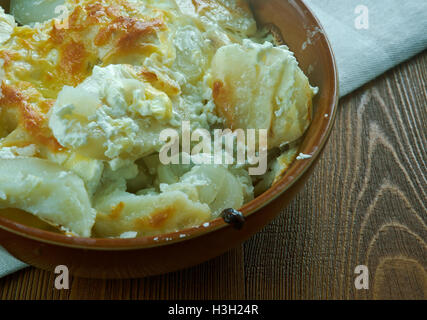 Pan Haggerty classic British piatto di patate da Northumberland, Foto Stock