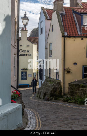 High Street Staithes sulla North Yorkshire Coast Foto Stock