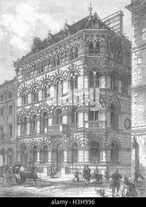 LONDON Crown assicurazione sulla vita Office, Fleet St 1866. Illustrated London News Foto Stock