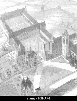 SUSSEX St Mary & St Nicholas College, Lancing 1856. Illustrated London News Foto Stock