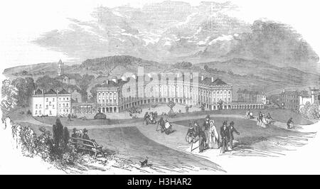 DERBYSHIRE Buxton crescent, nuovi bagni 1854. Illustrated London News Foto Stock