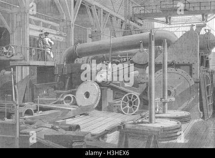 Londra Penn marine-motore montato in fabbrica, Greenwich 1865. Illustrated London News Foto Stock