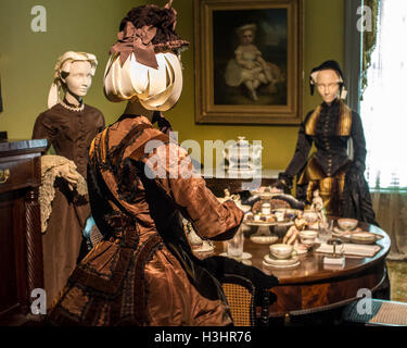 Periodo sala da pranzo nel Wadsworth camere al Saratoga Springs Historical Museum Foto Stock