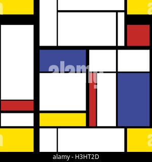 Pittura moderna in stile mondrian, modello senza giunture Illustrazione Vettoriale