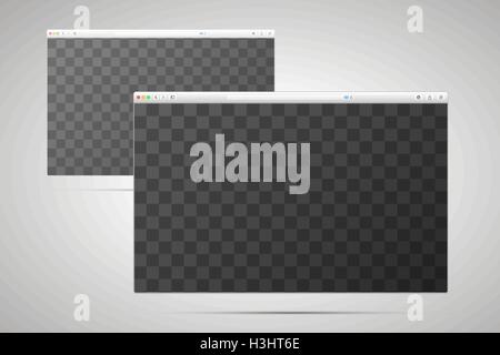 Due finestre del browser con trasparente per lo schermo Illustrazione Vettoriale