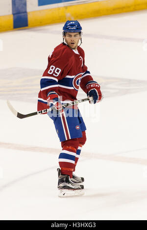 Azione di gioco tra Montreal Canadiens e i pinguini di Pittsburgh durante il 2016 NHL Rookie torneo sul Sett., 16, 2016 Foto Stock