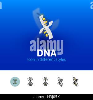 Icona di DNA in stile differente Illustrazione Vettoriale