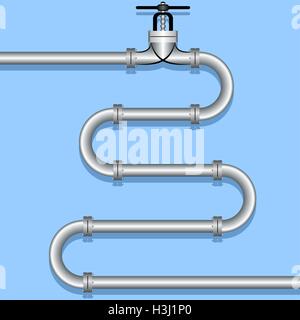 La pipeline su uno sfondo blu Illustrazione Vettoriale